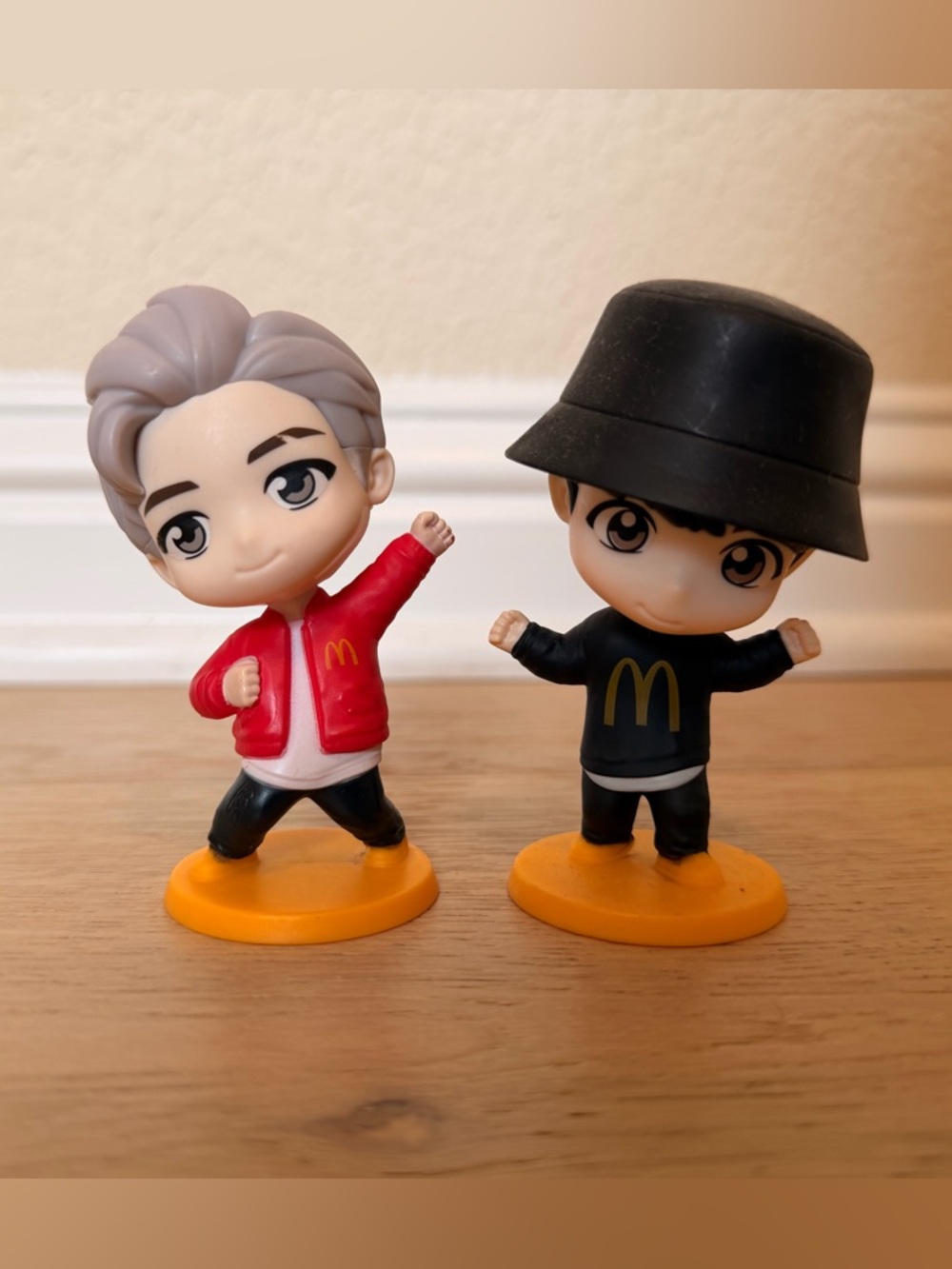Set of 2 McDonald's TINY TAN collectibles figure toys.